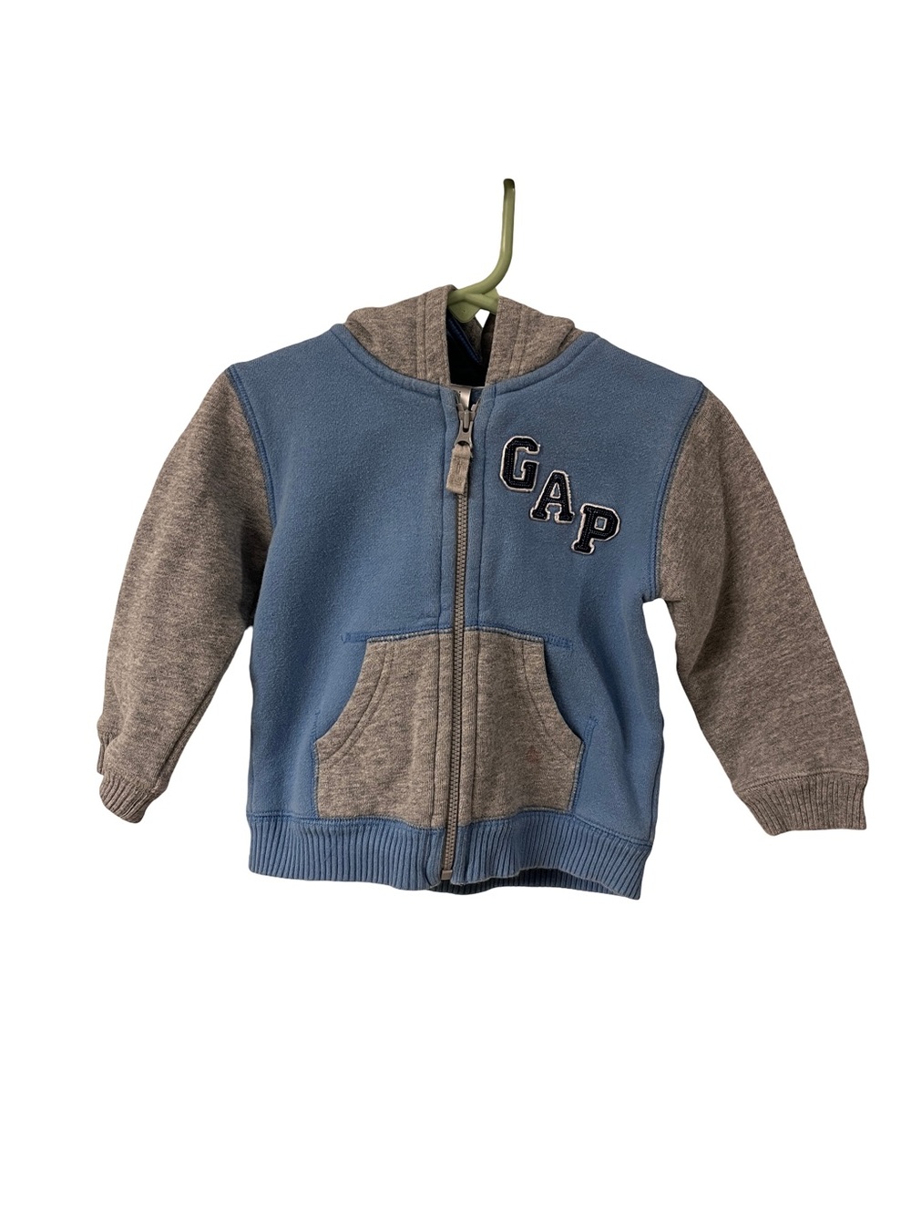 GAP Blue and Gray Fleece Zip-Up Hoodie